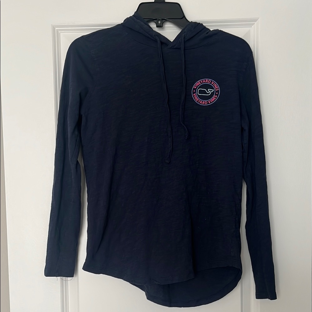 Vineyard Vines Women’s XS Navy Blue Hooded Long Sleeve Shirt